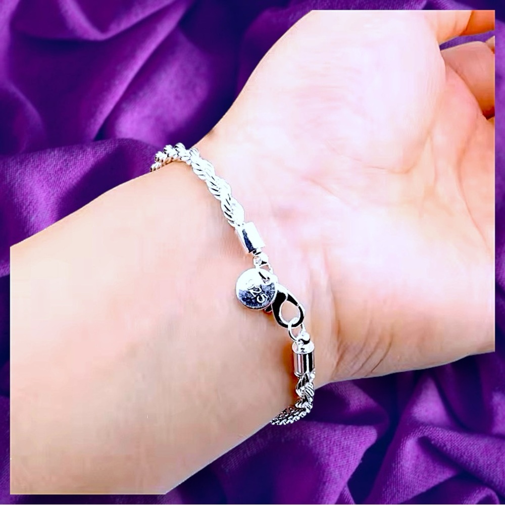 Sterling Silver bracelet Twist Rope Bracelet Chain New - Picture 5 of 14
